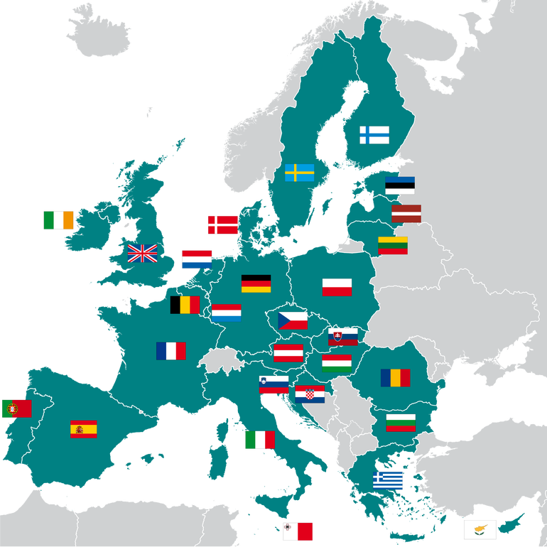 Erasmus na mapie Europy
